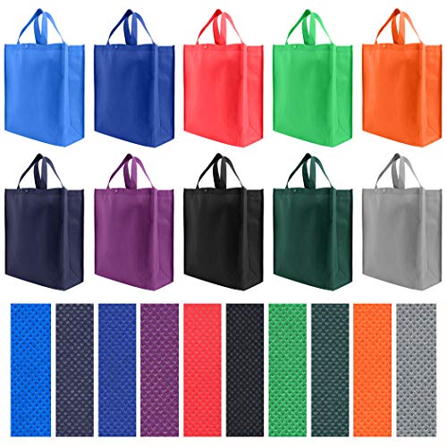 Reusable Grocery Tote Bag Large 10 Pack Purple Pricepulse