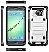S7 Edge Case, Galaxy S7 Edge Case, SGM Premium Hybrid High ImpactShock Absorbent Defender Case With Anti-Slip Grip For Galaxy S7 Edge (Silver + Black)