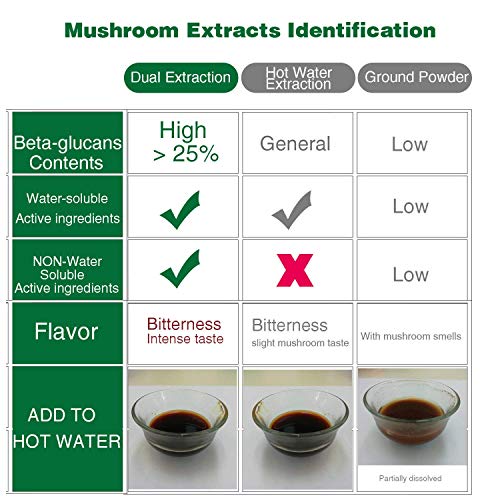 ECOTASTE 6 Blend Mushroom Extract Powder 100g BetaDGlucan 30,USDA