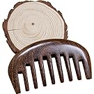 Wood comb Wooden wide tooth hair comb detangler brush -Anti Static Sandalwood Scent handmad with gift package