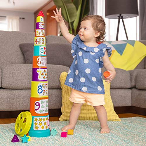 Battat Stacking Cups for Toddlers and Babies, Colorful Indoor and