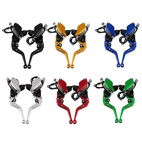 Zesion Motorcycle 7/8" 22mm Universal Hydraulic Brake Clutch Master Cylinder Reservoir Lever 1Pair (Color : Gold) - Thumbnail 7