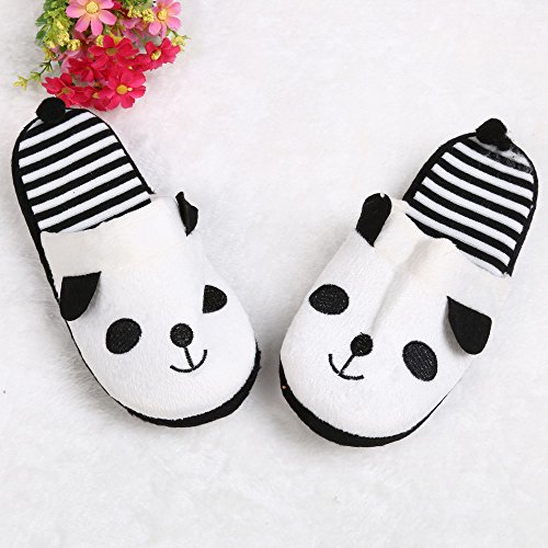 Tantisy â™£â†­â™£ Boy and Girls Lovely Cartoon Warm Cotton Flat Slippers Cute Panda Soft Stripe Anti-Slip Home Floor Slipper