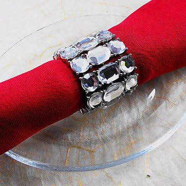 Ceiling light¡¯s Metal Crystal Wedding Napkin Ring Set Of 6, Dia 4.5cm