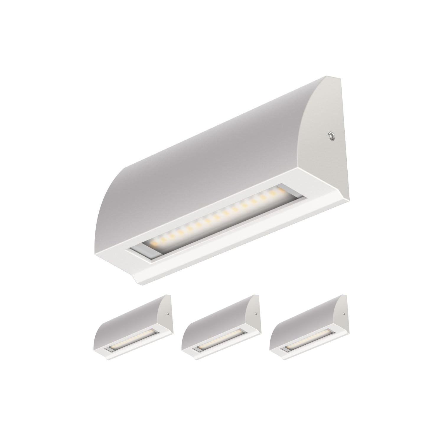 ledscom.de 4 LED wall Light/Staircase Light SEGIN for Outdoors, IP54, Flat, Downlight matt, Angular, 3.8 W, 265lm, Warm White