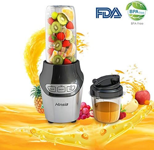 Hinsia FDA-approved Smoothie Blender 1000 Watt BPAfree Processor Juicer Blender and Smoothie Maker High Power Blender Shakes