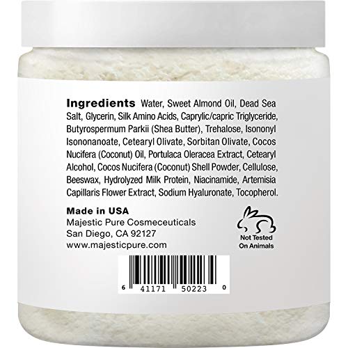 Majestic Pure Coconut Milk Body Scrub, Anti Cellulite & Exfoliator, Natural Skin Care Formula