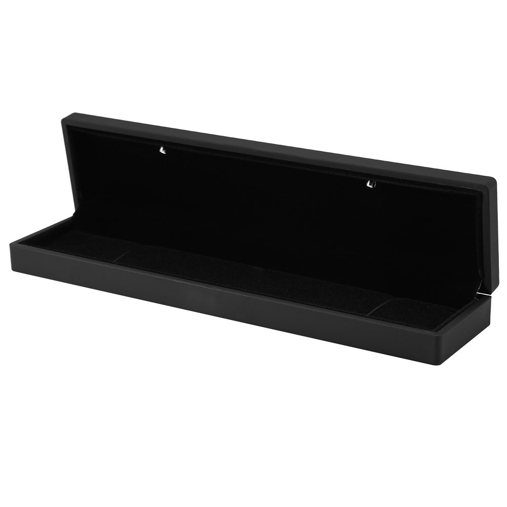 Jewelry Display Case Box,Necklace Jewelry Bangle Earrings Ring Pendant Bracelet Display Case Gift Storage Box with LED Lighted for Wedding Engagement Day Co