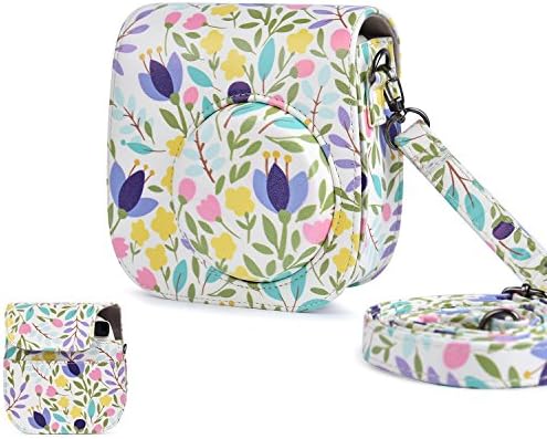 CAMSIR Maple Leaf PU Leather Camera Bag with Shoulder Strap and Pocket for Fujifilm Instax Mini 8 8+ / Mini 9 Instant Came