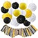 Bumble Bee Decorations Sweet Honey Bee 1st Birthday Decorations 1 Highchair Banner with Ribbon Black Yellow White Tissue Paper Pom Poms Paper Lanterns for Boys Girls First Birthday Party Decorations
