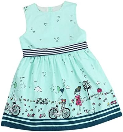 Internet Girls Clothes, Girls Cute White Cartoon Princess Dress for 2-7 Years Old