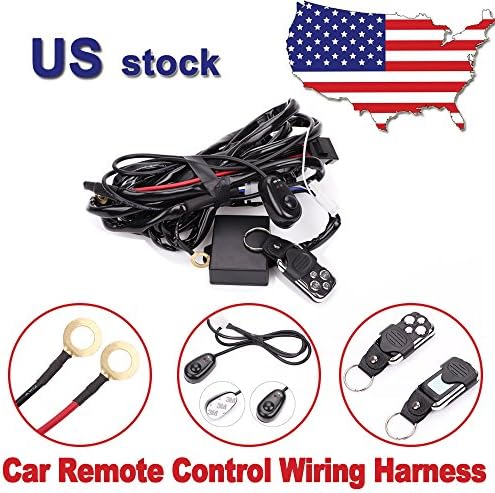 Primeprolight Remote Control Wiring Harness Kit 12V 40 Amp Relay ON-OFF-Strobe Remote Control Switch for 6"-52" Inch LED Light Bar for Driving Fog for Driving Light Fog Light Waterproof(1Lead,9FT)