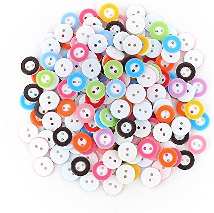 Crystallove 200pcs Mixed Multi Color Small Plastic Buttons Lot for Sewing Fasteners Scrapbooking and DIY Handmade Craft