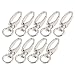 TOOGOO(R) Silver Tone D Swivel Trigger Hooks Key Ring Lobster Clasps 9 Pcs
