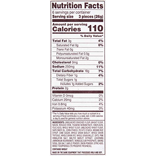 BACK TO NATURE CRACKERS, NON-GMO PINK HIMALAYAN MULTIGRAIN FLATBREAD, 5.5 OUNCE