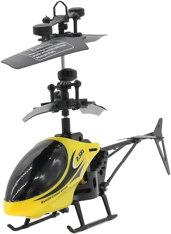Dinglong RC Helicopter Remote Control Helicopter Indoor with LED Light 2CH Channel Helicopter Remote Control for Kids & Adult Micro RC Helicopter for Outdoor Educational Toys Gift (Yellow)
