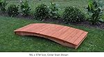 Amish-Made Weight-Bearing Cedar 4' x 12' Plank Garden Bridge, Cedar Stain