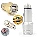 Clemagic Premium Aluminum 4.0A Dual USB Car Charger for iPhone 6 / 6plus/ 5/ 5s/ 5c/ 4/ 4s, iPad, Life Hammer Function, Fast Charging Installs in Seconds