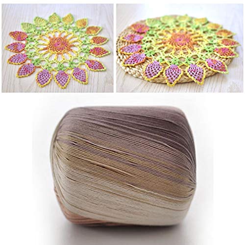 ShepoIseven Handmade Crochet Hook Yarn Colorized Lace Thread No.5 Pure Cotton Fine Knitting Wool Soft Smooth Sewing Line