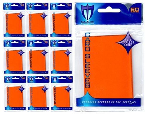 600 Max Pro Premium Orange Deck Protector Sleeves Yugioh Small Size