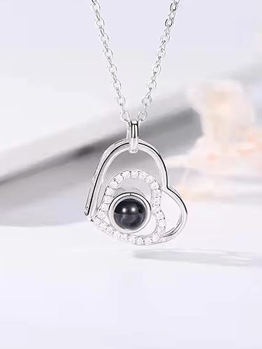 I Love You Necklace 100 Languages Projection Necklace Rhinestone