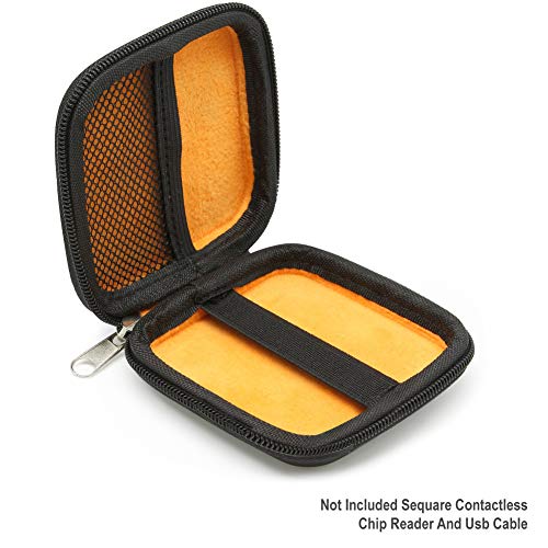 SURDARX Square Contactless Chip Card Reader Scanner Case, Hard Carrying Bag Holder for Credit Cards Reader/More (Black)