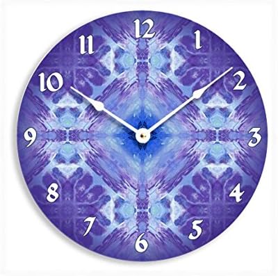 Contemporary abstract purple and blue mandala hippie design 10 inch wall clock. CL3244