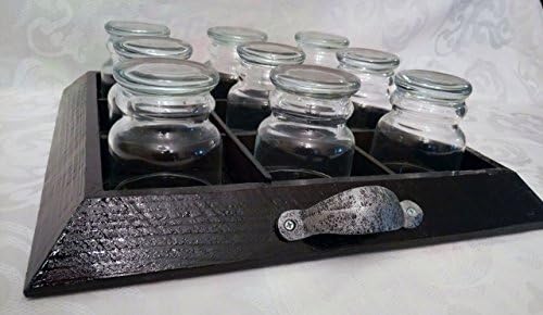 Square handmade rustic wood serving tray with removable divider. Fill with your favorite wine | drinking | shot glasses, flowers, mints, or decorations. Set up an ultimate flight for your next party
