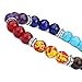 EnjoIt Beads Bracelet for Men Women Lava Rock Elastic Natural Stone Chakra Healing Bangle (Colorful)