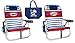 Tommy Bahama 2 Backpack Beach Chairs with Cup Holders (Multicolor Stripes + Multicolor Stripes) + 1 Medium Tote Bag