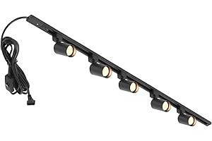 Hiiglxii Plug in Track Lighting with Power Cord, 5-Light LED Track Lighting Kit with 39in Rail, Modern Kitchen GU10 Track Lig