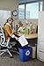 Rubbermaid Commercial Products Deskside Recycling Can, 7-Gallon/28-Quart, Blue Recycling Symbol, Plastic, for Bedroom/Bathroom/Office/Under Desk/Sink