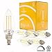 Dimmable LED Candelabra Bulb- Filament - 6 PACK- UL Listed- 5 Watt- 400 Lumen- E12 Base- 2700K- Indoor or Outdoor