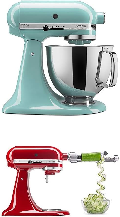 KitchenAidArtisan Series 5-Qt. Stand Mixer - Aqua Sky and Spiralizer Attachment