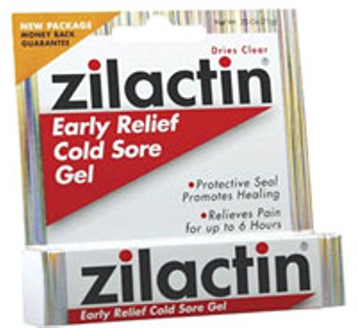 Zilactin Cold Sore Gel, Medicated Gel 0.25 oz (Pack of 4)