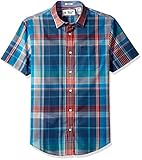 Original Penguin Men's Short Sleeve Button-Up Shirt, Roadmap Plaid Lawn