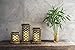 Flameless Candle Lanterns with Remote, Warm White LEDs, Wood with Bronze Undertones, Indoor/Outdoor Use, Batteries Included, Set of 3