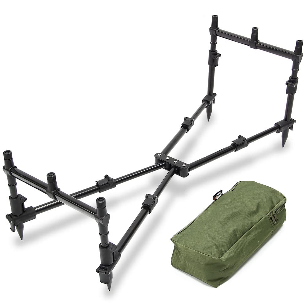 DNA Leisure NGT Carp Fishing Nomad Pod MK2 - 3 Rod Lightweight Compact Pod with Small and Medium Banksticks & Green Case (FP-NOMAD-MK2)