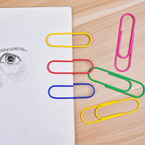Morepack 30 Pcs 4" inch (100mm) Mega Large Jumbo Giant Big Paper Clips,Vinyl Coated,Massive Mega - Multicolor