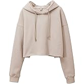 Amazhiyu Women's Cropped Hoodies Long Sleeves Fleece Crop Top Sweatshirt with Hooded