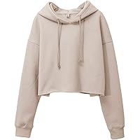 Witte Cropped Hoodie met Pofmouwen