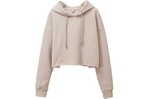 Amazhiyu Women's Cropped Hoodies Long Sleeves Fleece Crop Top Sweatshirt with Hooded