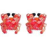 Cute Mini Red Crab Hair Clips,Funny Acetate Claw Clip for Women,Fashion Hair Clip,Pack of 2