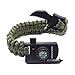 Paracord Survival Bracelet 500 LB - Hiking Gear Travelling Camping Gear Kit - Parachute Rope Bracelet,Compass Stone,Stainless Fire Scrapper,Flint Fire Starter,Survival Knife,Whistle (Green Reguler)