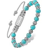RTZN® Mens Turquoise Bracelet – Premium Handcrafted Western Turquoise Bracelets for Men – Adjustable Turquoise Beaded Bracelet