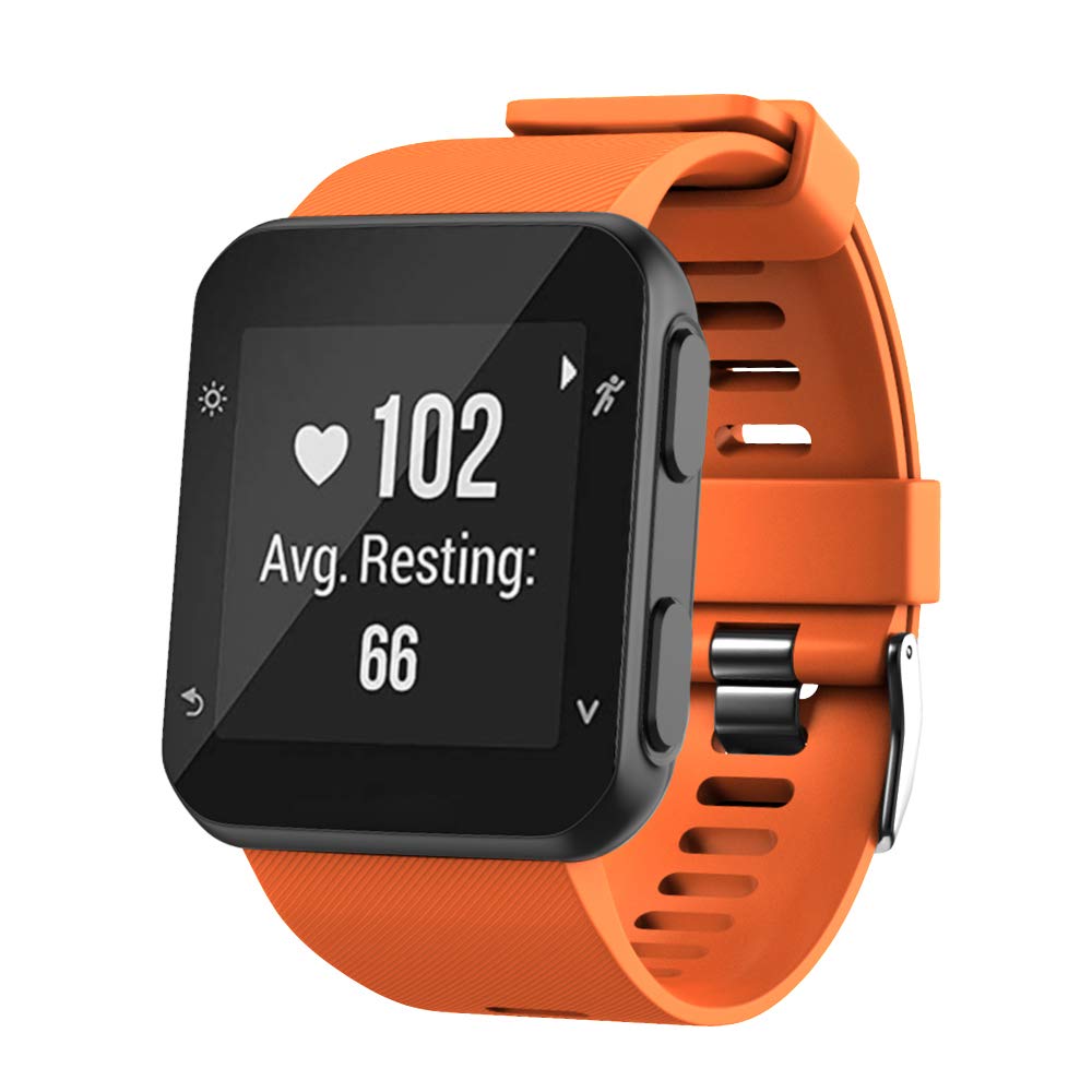 WIIKAI Replacement for Garmin forerunner 35 Strap Bands,Silicone Watch Band Compatible for Garmin forerunner 35. (Orange)