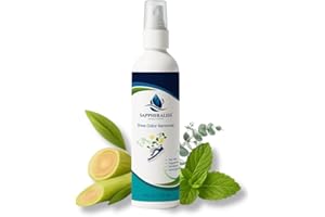 Sapphiraliss Natural Shoe Freshener Spray - 4oz (120ml) Water-Based Mist with Eucalyptus, Peppermint, Tea Tree & Lemongrass - Quick Acting Odor Neutralizer for Shoes, Gym Bags