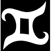 Gemini Zodiac Decal Vinyl Sticker|Cars Trucks Laptop|White|5.5 x 5.4 in|CCI299