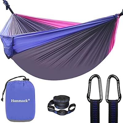 Double Hammock, Camping Hammock with 2 Tree Straps(16+2 Loops), Two Person Hammocks with 210T Nylon Parachute Portable… 51YSwMCWitS