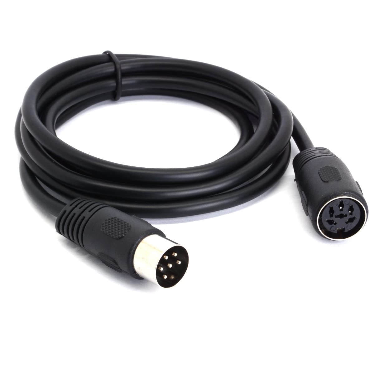 HTGuoji Midi Din 6 Pin Plug Connector Extension Cable, 6 Pin Din Male to Female Plug AV Adapter Audio Socket for Digital Audio (1.5 Meter)